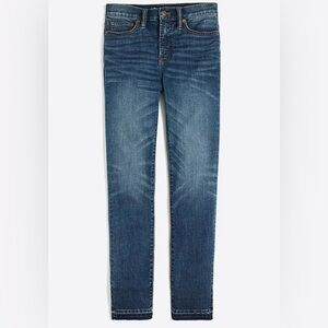 J. Crew Factory Skinny Jeans Women's 27 Mid Rise Raw Hem Stretch Denim Med Wash